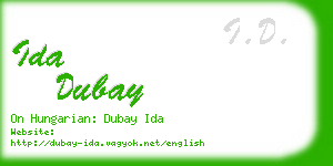 ida dubay business card
